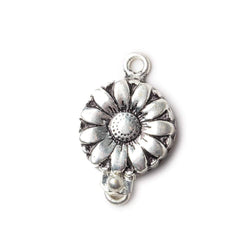 16mm Antiqued Sterling Silver plated Box Clasp Daisy Design 1 piece (ONLINE ORDER ONLY)