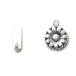 16mm Antiqued Sterling Silver plated Box Clasp Daisy Design 1 piece (ONLINE ORDER ONLY)