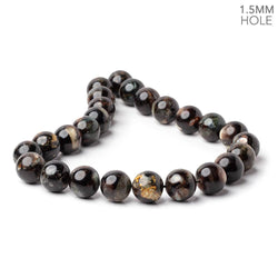 16mm Black Tourmaline in Muscovite Plain Rounds 15.5 inch 25 Beads (ONLINE ORDER ONLY)