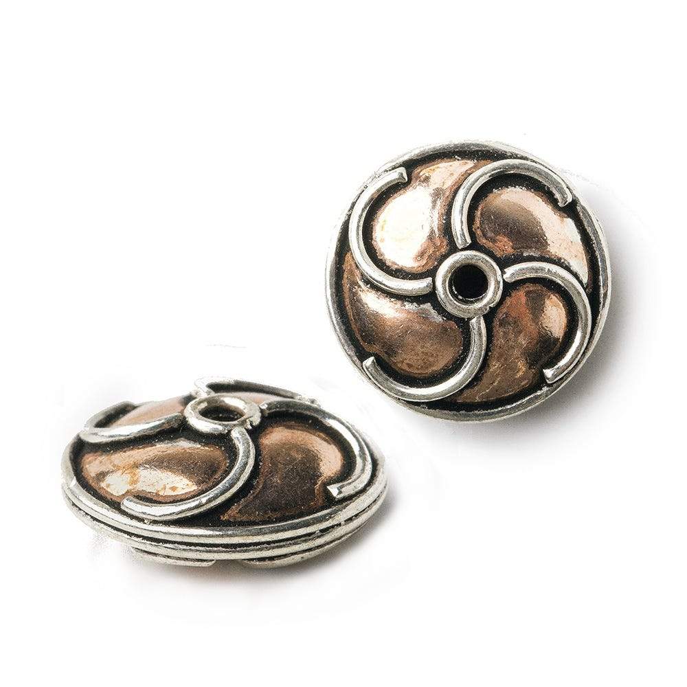 16mm Copper and Sterling Silver Plain Disc with Pinwheel Set of 2 (ONLINE ORDER ONLY)