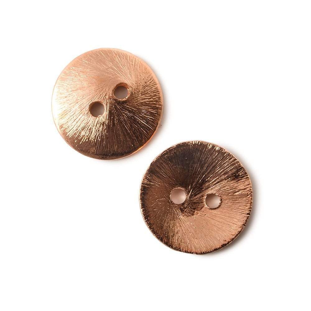 16mm Copper Round Button Brushed Disc , 10 Pcs (ONLINE ORDER ONLY)