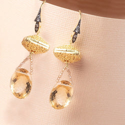 16mm CZ Two Tone Ear Wire Set of 2 pieces (ONLINE ORDER ONLY)