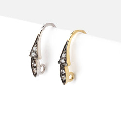 16mm CZ Two Tone Ear Wire Set of 2 pieces (ONLINE ORDER ONLY)