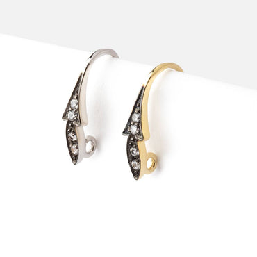 16mm CZ Two Tone Ear Wire Set of 2 pieces (ONLINE ORDER ONLY)