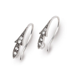 16mm CZ Two Tone Ear Wire Set of 2 pieces (ONLINE ORDER ONLY)