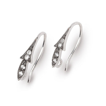 16mm CZ Two Tone Ear Wire Set of 2 pieces (ONLINE ORDER ONLY)