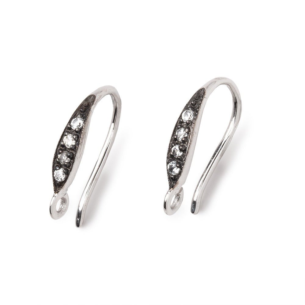 16mm CZ Two Tone Teardrop Ear Wire Set of 2 pieces (ONLINE ORDER ONLY)