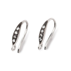 16mm CZ Two Tone Teardrop Ear Wire Set of 2 pieces (ONLINE ORDER ONLY)