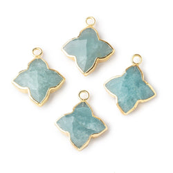 16mm Gold Leafed Aquamarine 4 Pointed Star Focal Pendant 1 piece (ONLINE ORDER ONLY)