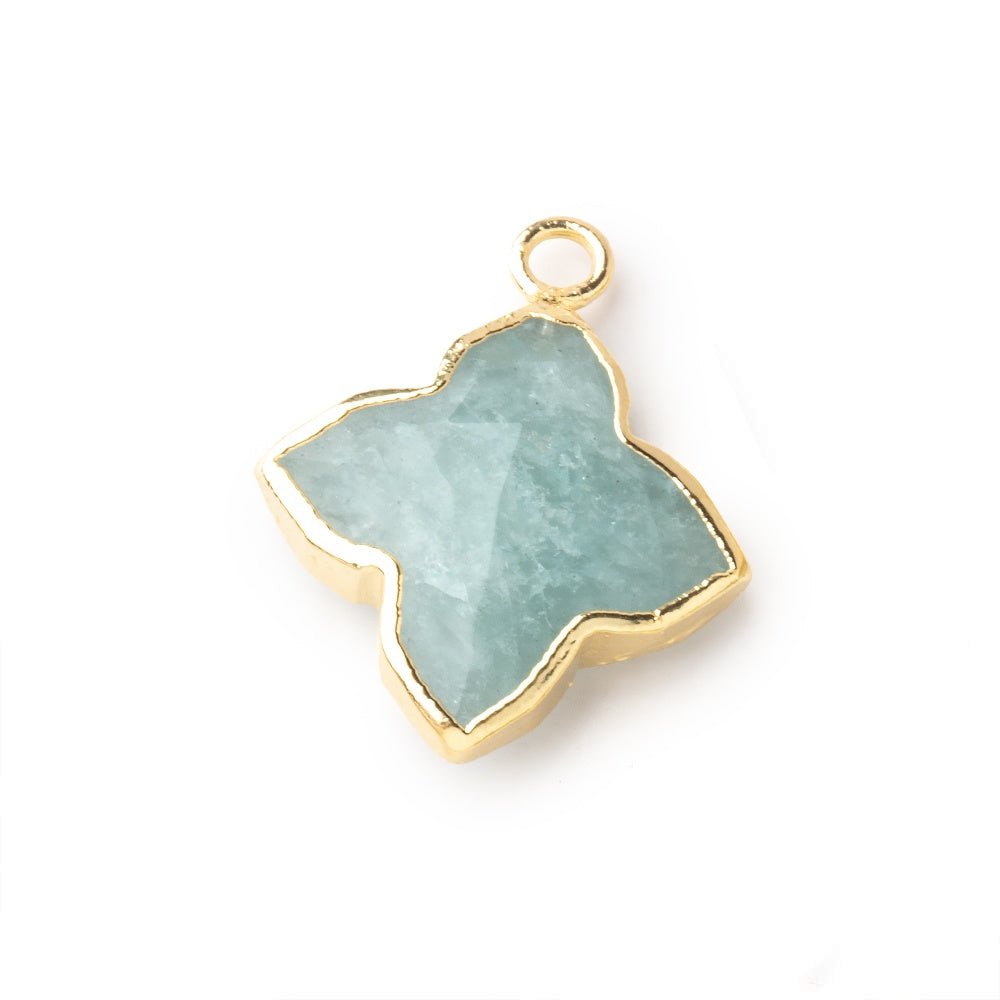 16mm Gold Leafed Aquamarine 4 Pointed Star Focal Pendant 1 piece (ONLINE ORDER ONLY)