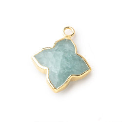 16mm Gold Leafed Aquamarine 4 Pointed Star Focal Pendant 1 piece (ONLINE ORDER ONLY)