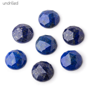 16mm Lapis Lazuli Rose Cut Faceted Cabochon Focal Beads 1 piece - Undrilled (ONLINE ORDER ONLY)