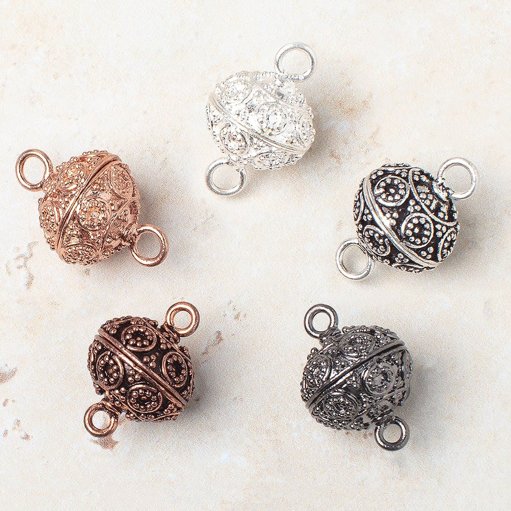 16mm Miligrain Circle Design Magnetic Clasp 1 piece (ONLINE ORDER ONLY)