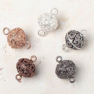 16mm Miligrain Circle Design Magnetic Clasp 1 piece (ONLINE ORDER ONLY)