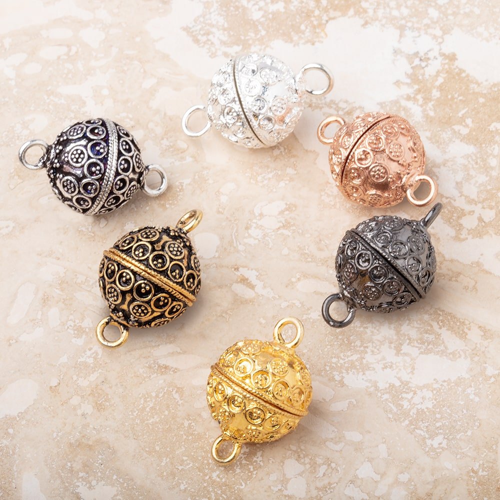 16mm Miligrain Circular Design Round Magnetic Clasp 1 piece (ONLINE ORDER ONLY)