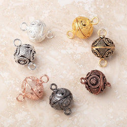 16mm Miligrain Ringed Star Design Magnetic Clasp 1 piece (ONLINE ORDER ONLY)