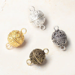 16mm Miligrain Tear Drop Design Round Magnetic Clasp 1 piece (ONLINE ORDER ONLY)