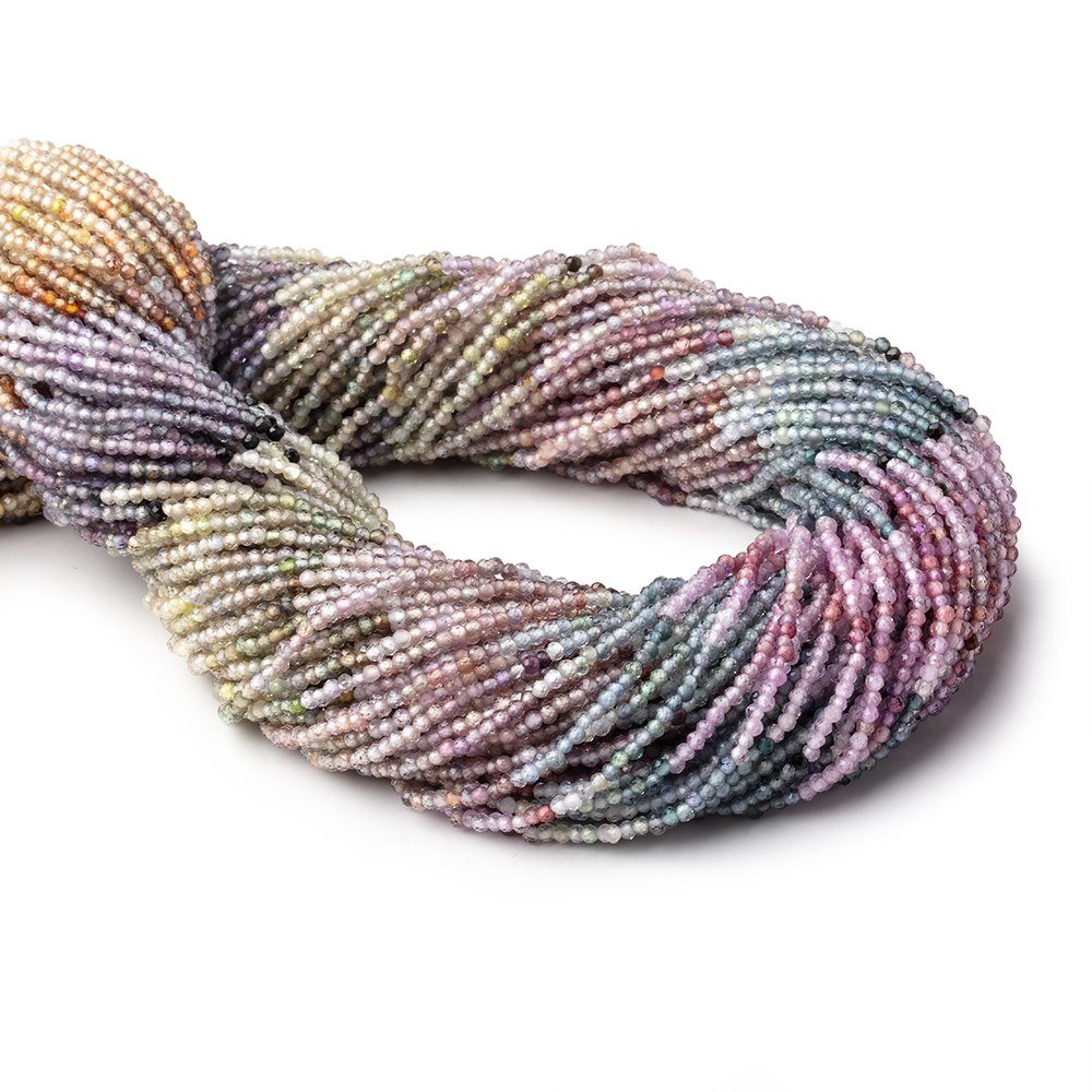 1.6mm Multi Color Sapphire Micro Faceted Round Beads 12.25 inch 218 pieces (ONLINE ORDER ONLY)