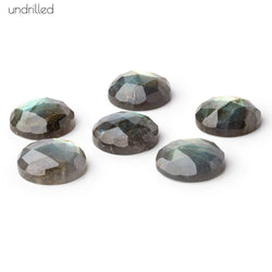 16mm Rose Cut Labradorite Faceted Cabochon Focal Beads - Undrilled with warm flash (ONLINE ORDER ONLY)