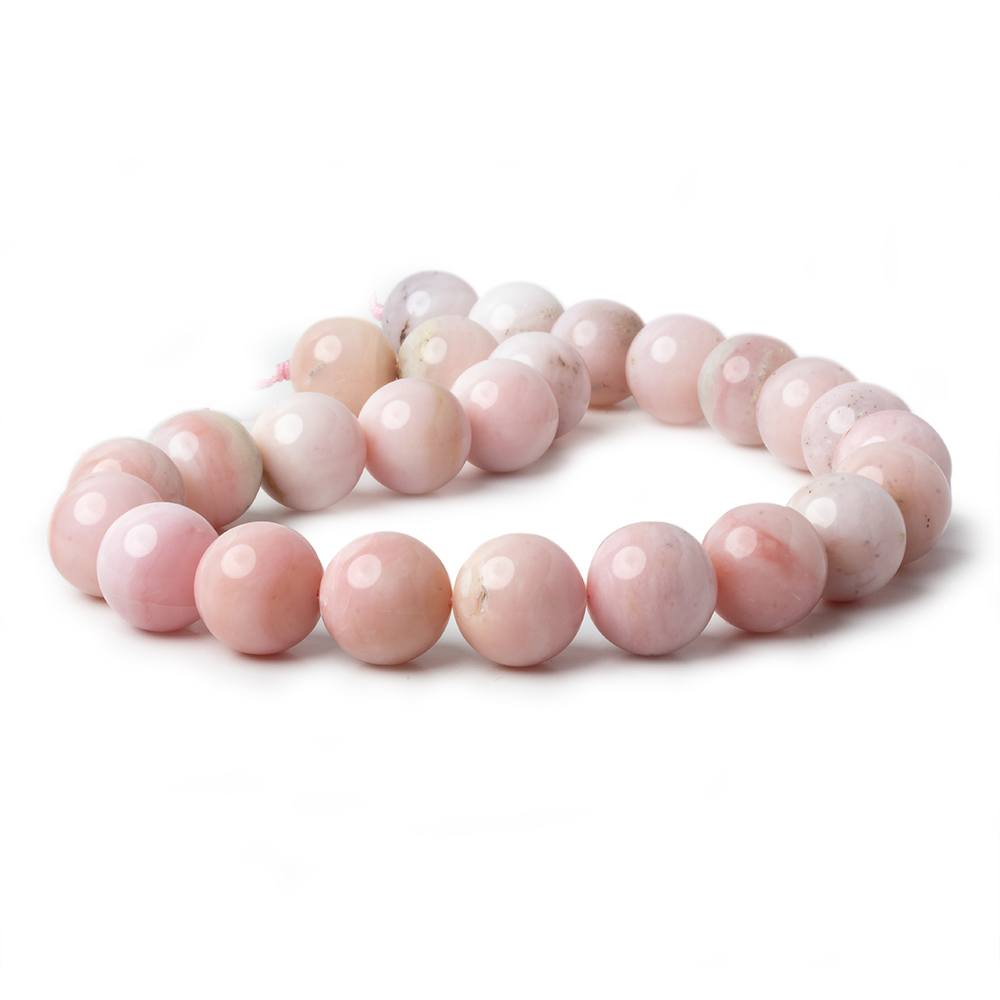 16mm Shaded Pink Peruvian Opal plain rounds 16 inch 25 beads AA (ONLINE ORDER ONLY)