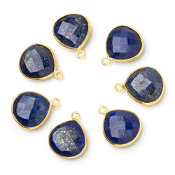 16mm Vermeil Bezel Lapis Lazuli Faceted Heart Pendant 1 piece (ONLINE ORDER ONLY)