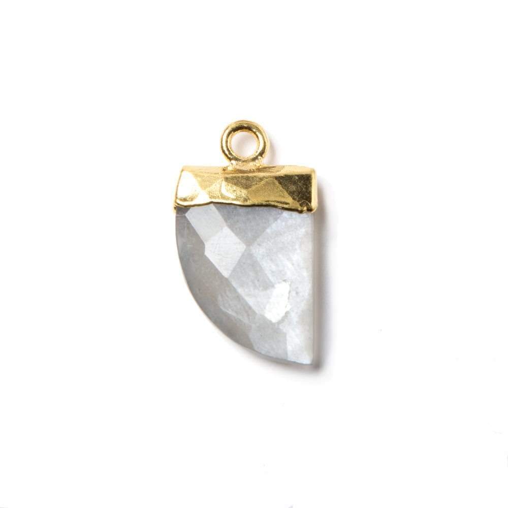 16x10mm Gold Leafed Platinum Grey Moonstone Horn Pendant 1 piece (ONLINE ORDER ONLY)