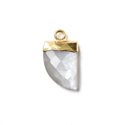 16x10mm Gold Leafed Platinum Grey Moonstone Horn Pendant 1 piece (ONLINE ORDER ONLY)