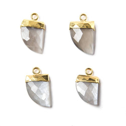 16x10mm Gold Leafed Platinum Grey Moonstone Horn Pendant 1 piece (ONLINE ORDER ONLY)