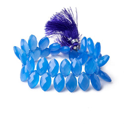 16x10mm Santorini Blue Chalcedony Faceted Marquise Beads 8 inch 40 pieces (ONLINE ORDER ONLY)