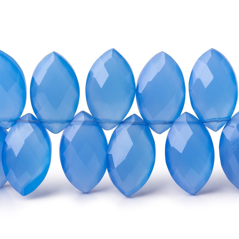 16x10mm Santorini Blue Chalcedony Faceted Marquise Beads 8 inch 40 pieces (ONLINE ORDER ONLY)