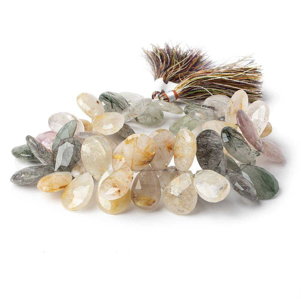 16x11-21x14mm Sagenitic Quartz Faceted Pear Beads 11 inch 54 pcs AA (ONLINE ORDER ONLY)