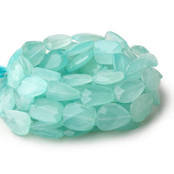 Seafoam Blue Chalcedony straight drilled faceted nuggets 16 inch 19 large hole beads (ONLINE ORDER ONLY)