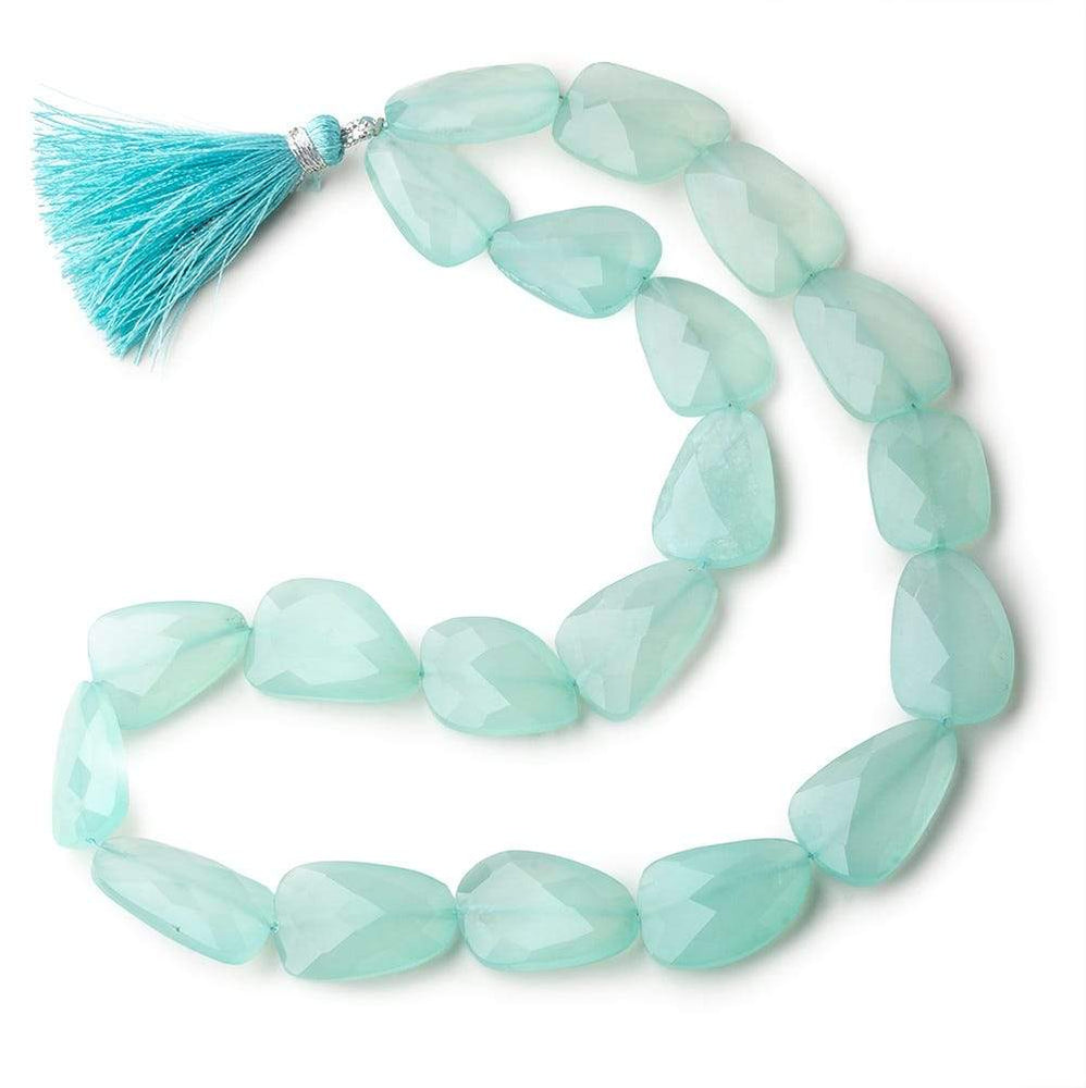 Seafoam Blue Chalcedony straight drilled faceted nuggets 16 inch 19 large hole beads (ONLINE ORDER ONLY)