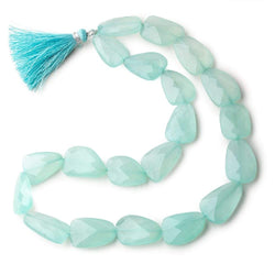 Seafoam Blue Chalcedony straight drilled faceted nuggets 16 inch 19 large hole beads (ONLINE ORDER ONLY)