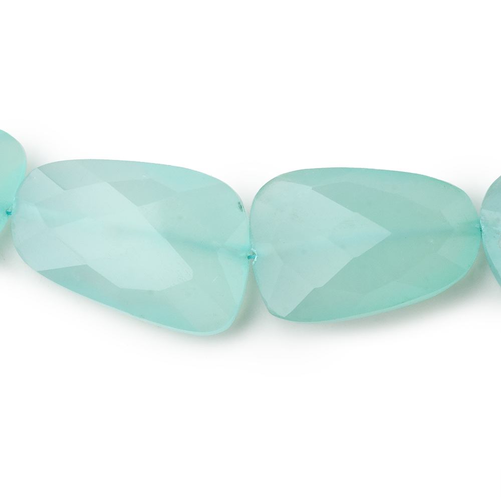Seafoam Blue Chalcedony straight drilled faceted nuggets 16 inch 19 large hole beads (ONLINE ORDER ONLY)