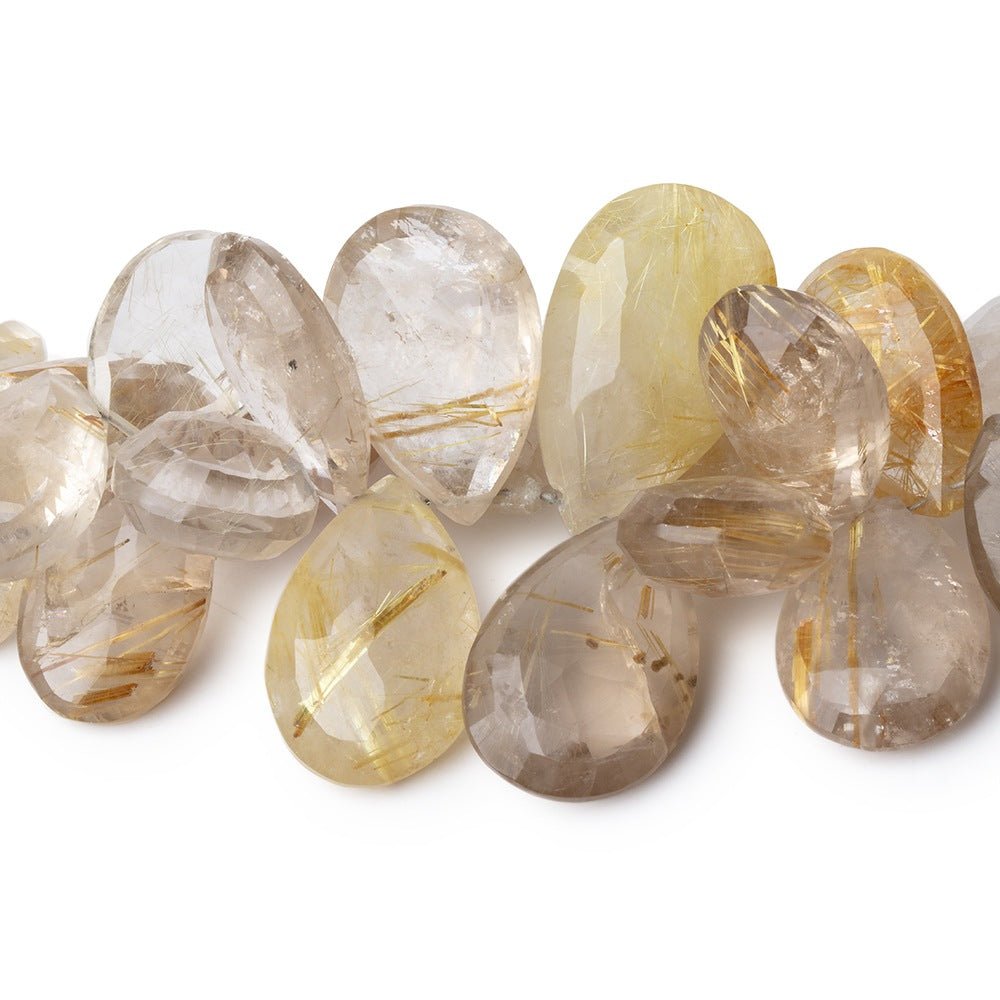 16x11-25x15mm Rutilated Quartz Faceted Pear Beads 7 inch 40 pieces AA (ONLINE ORDER ONLY)
