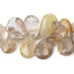 16x11-25x15mm Rutilated Quartz Faceted Pear Beads 7 inch 40 pieces AA (ONLINE ORDER ONLY)