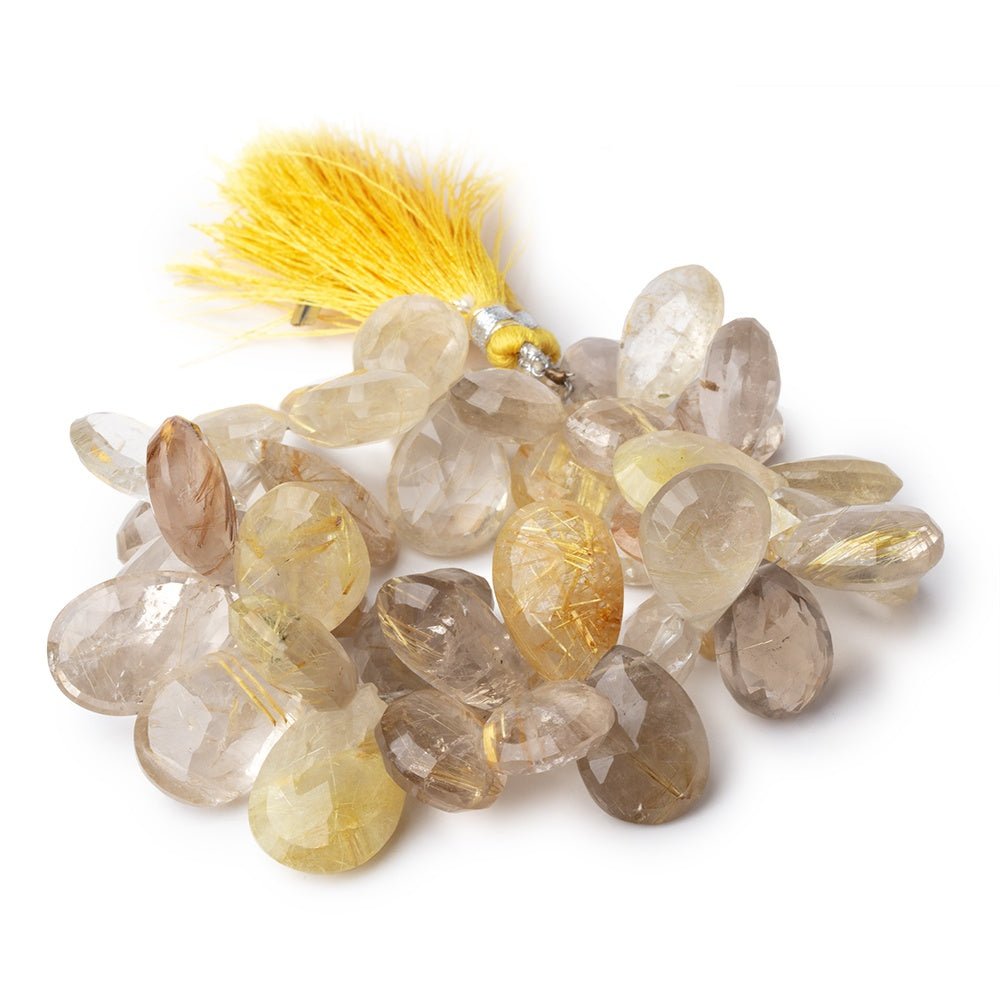 16x11-25x15mm Rutilated Quartz Faceted Pear Beads 7 inch 40 pieces AA (ONLINE ORDER ONLY)