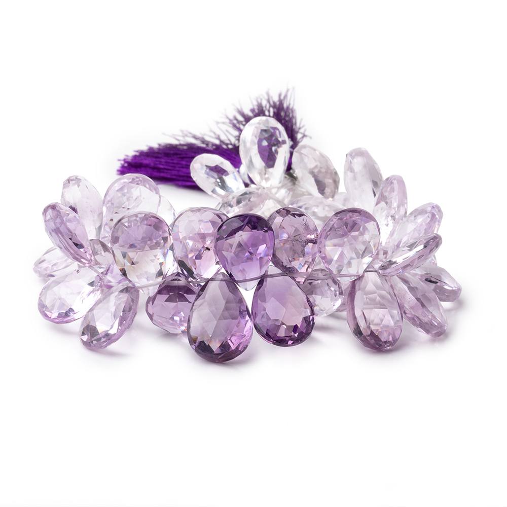 16x11mm Amethyst & Pink Amethyst Faceted Pear Beads 8 inch 40 pieces (ONLINE ORDER ONLY)