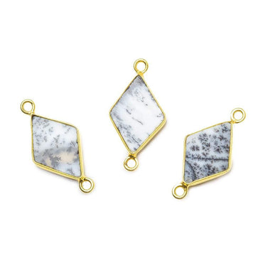16x11mm Vermeil Bezel Dendritic Opal Kite Connector 1 piece (ONLINE ORDER ONLY)