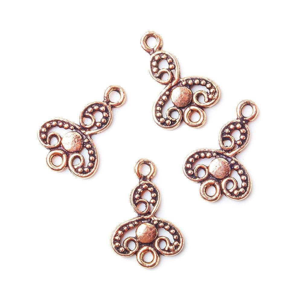 16x11x1mm Copper Drop - Connector Swirl And Miligrain Set of 4 (ONLINE ORDER ONLY)