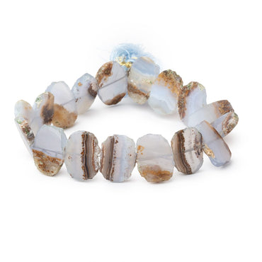 16x12-17x13mm Blue Lace Agate Plain Slice Beads 8 inch 17 pieces (ONLINE ORDER ONLY)