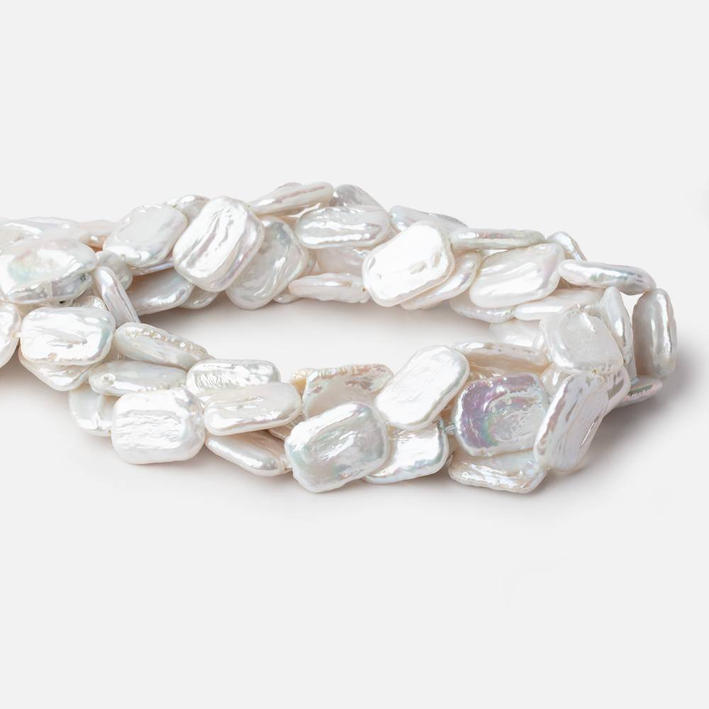 16x12-19x14mm Rosé White Rectangle Freshwater Pearls 16 inch 22 beads (ONLINE ORDER ONLY)