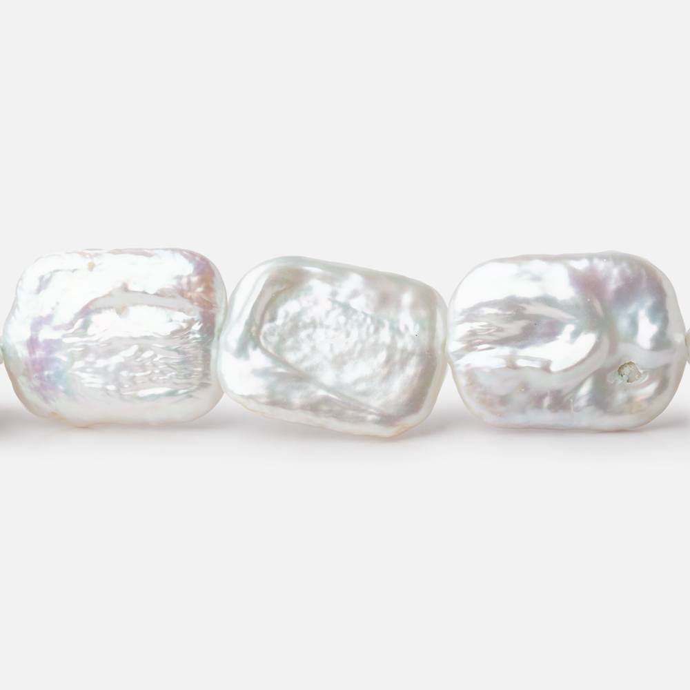 16x12-19x14mm Rosé White Rectangle Freshwater Pearls 16 inch 22 beads (ONLINE ORDER ONLY)