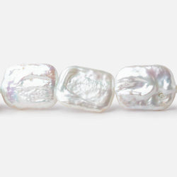 16x12-19x14mm Rosé White Rectangle Freshwater Pearls 16 inch 22 beads (ONLINE ORDER ONLY)