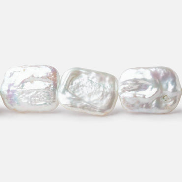 16x12-19x14mm Rosé White Rectangle Freshwater Pearls 16 inch 22 beads (ONLINE ORDER ONLY)