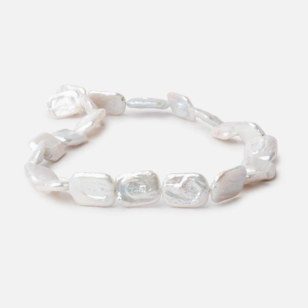 16x12-19x14mm Rosé White Rectangle Freshwater Pearls 16 inch 22 beads (ONLINE ORDER ONLY)