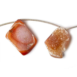 16x12-22x17mm Orange Agate Drusy Freeform Beads 11 pieces (ONLINE ORDER ONLY)