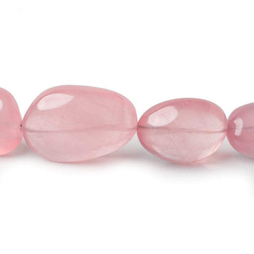 15x10-24x15mm Rose Quartz plain nuggets 18.5 inch 28 beads AAA (ONLINE ORDER ONLY)