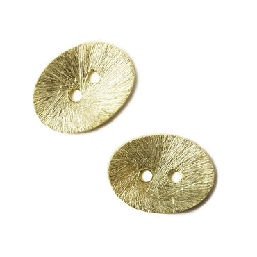 16x12mm 14kt Gold Oval Button Brushed 10 Pcs (ONLINE ORDER ONLY)